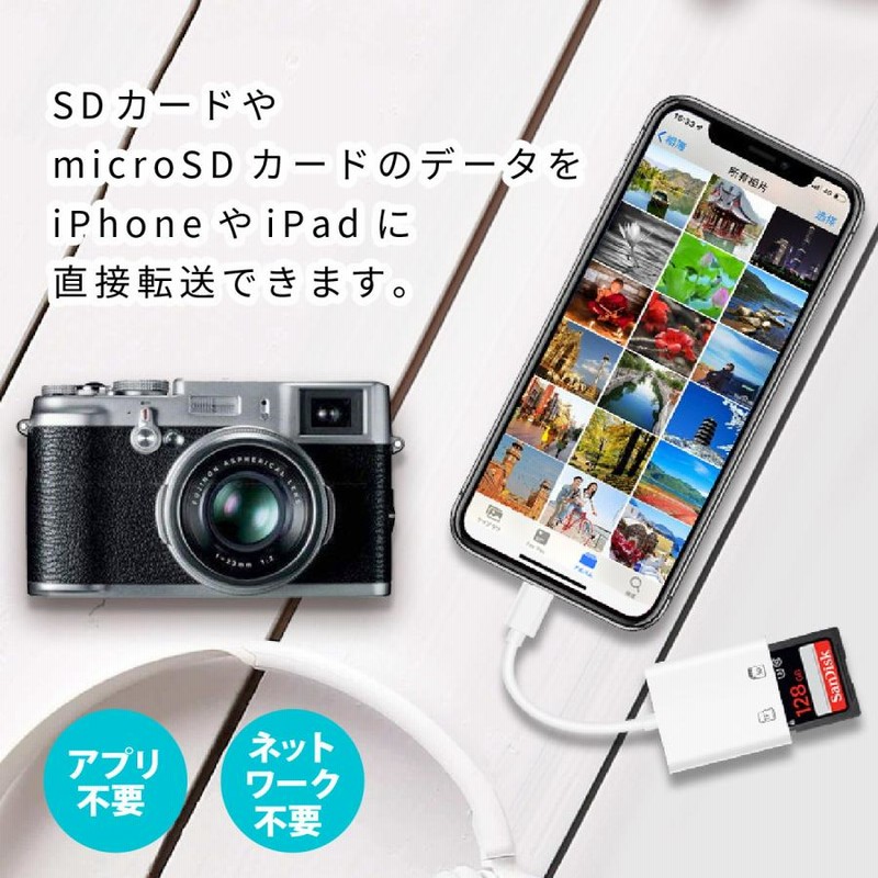 SDカードリーダー iPhone iPad 専用 Lightning ライトニング SDカードリーダー iPhone iPad 専用 Lightning ライトニング