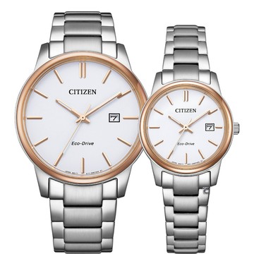 CITIZEN 光動能 簡約百搭大三針情人對錶-40+27.5mm BM6979-91A+EW2319-97A