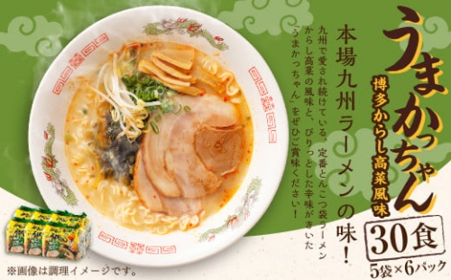 うまかっちゃん 博多からし高菜風味 30食(5袋×6パック)  豚骨ラーメン ラーメン