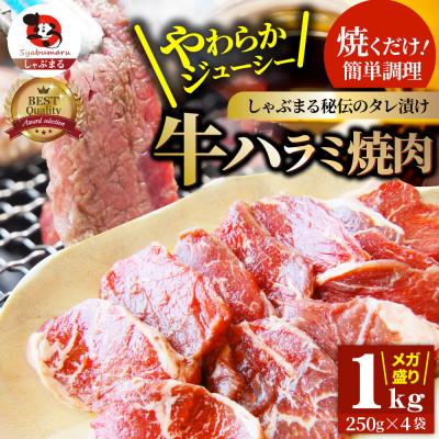 ふるさと納税 三木町 やわらか牛ハラミ焼肉 秘伝のタレ漬け1kg(250g×4P)