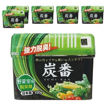 KOKUBO 小久保 炭番蔬果室用除臭劑 凝膠質地不易翻灑 體積小巧不占空間 簍空蓋子防止揮發過快 日本制  150g  6盒