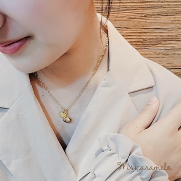 【焦糖小姐 Ms caramelo】貝殼項鍊 貝珠項鍊