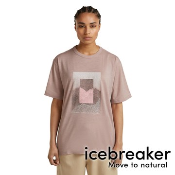 【icebreaker】女Tech Lite 羊毛圓領短袖上衣(寬鬆版)150『石英粉』0A57G1 戶外 露營 登山 健行 休閒 時尚 出國 旅遊 短袖 上衣