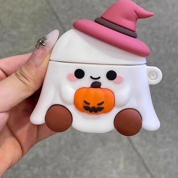 ins可愛呆萌萬聖節幽靈 適用於AirPods4保護套 airpods3耳機套 蘋果Pro第二代 1/2代無線藍牙耳機殼