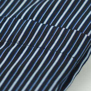 Kinloch anderson 黑底白條紋門襟斜紋窄版襯衫-長袖(轉)