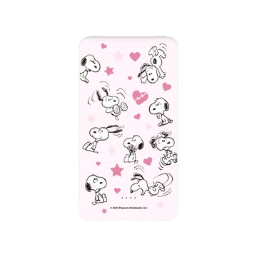 【正版授權】SNOOPY史努比害羞碎花雙線快充10000mAh行動電源