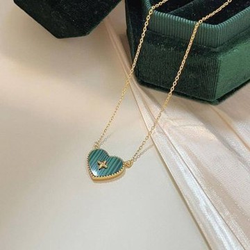 MoonDy 金色綠松石大號 龐克教母 純銀項鍊 愛心項鍊 十字項鍊 Y2K項鍊 可愛項鍊