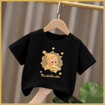 爆款熱推💖夏上新 兒童卡通星星人夏季印花短袖寶寶T恤新款可愛洋氣夏季純棉上衣潮t VCNL