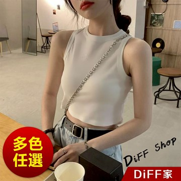 【DIFF】韓版運動風短版背心 上衣 小可愛 女裝 背心女 衣服 短版上衣 冰絲背心【V199】