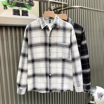 格子襯衫男 韓版潮流港風長袖襯衫