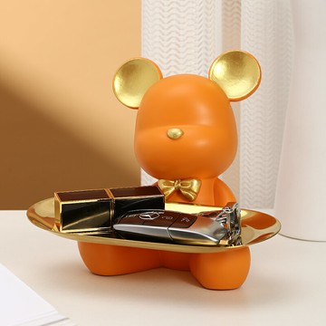 客廳玄關電視柜裝飾暴力熊桌面鑰匙收納擺件喬遷新居禮品輕奢高檔