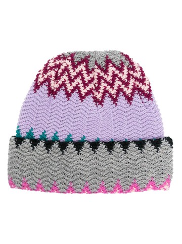 Missoni - zigzag wool beanie - women - Wool - One Size - Grey