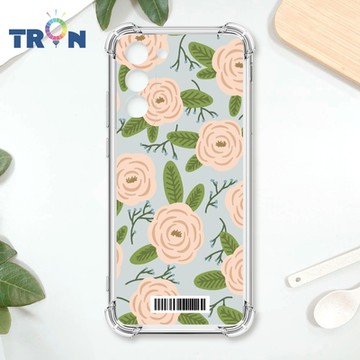 TRON 三星 S22 PLUS 平塗手繪花朵D款 四角防摔載具殼 軟殼 手機殼