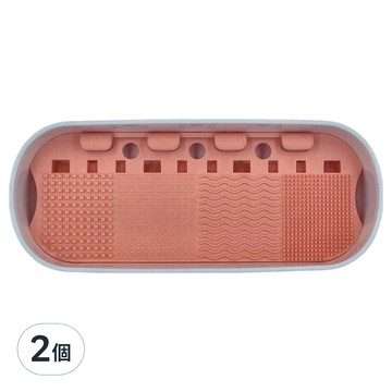 化妝刷清洗收納盒 TPR+PP材質 尺寸22x9x5.5cm  白色  2個