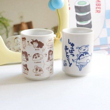 【蠟筆小新】🇯🇵日本商品 陶瓷立體刻紋喫茶杯 小新 水杯 馬克杯 茶杯 日落小物  交換禮物 聖誕禮物