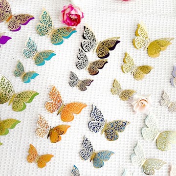 3入 雙層立體蝴蝶 無插桿 紙蝴蝶 蛋糕 裝飾 雙層蝴蝶 生日 蛋糕插牌 包裝 烘培裝飾