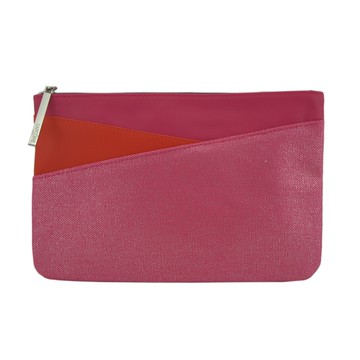 《LANCOME 蘭蔻》桃紅時尚拼接包