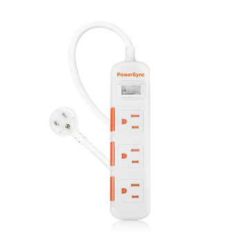 PowerSync 包爾星克 1開3插滑蓋防塵防雷擊延長線 3孔 TPS313DN9018  1.8m  1個  白色