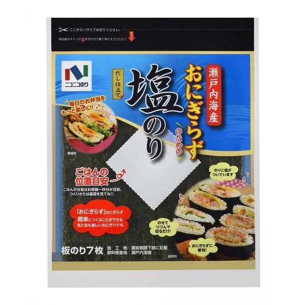 ニコニコのりニコニコのり 瀬戸内海産おにぎらず塩のり 7枚 1個