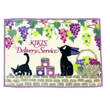 真愛日本 宮崎駿 吉卜力 魔女宅急便 黑貓吉吉 葡萄 再生棉柔毛毯 70*100 小被子 小毯子 冷氣毯