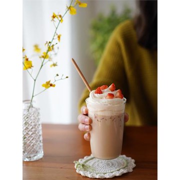 然而家 ins咖啡店同款高硼硅耐熱玻璃杯子摩卡咖啡冷飲杯簡約水杯