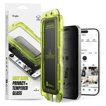 Rearth Ringke Apple iPhone 17 零失敗防窺玻璃保護貼(2片裝)