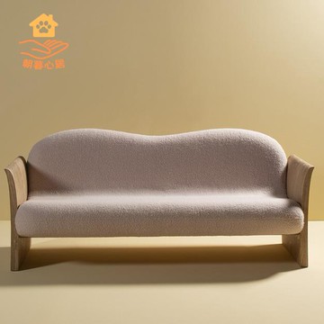 網紅奶茶店甜品店休息區沙發簡約清新書吧羊羔絨沙發椅咖啡廳沙發zm7211