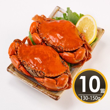 【華得水產】熟凍爆蛋紅蟳 10隻(130-150g±10%)