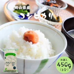 新米 米 450g こめ お米 こしひかり ポイント消化 食品 お試し 送料無料 令和5年産 岡山県産コシヒカリ450g(3合) メール便