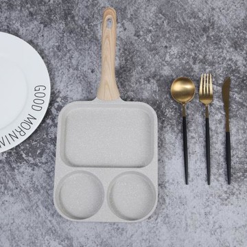 麥飯石三合一煎蛋不粘早餐煎蛋鍋平底雞蛋漢堡鍋牛排煎鍋電磁爐