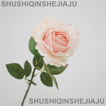 滿280元出貨 仿真花 假花 可開發票 高質手感水潤保濕玫瑰花單枝太子玫簡約軟裝插花裝飾擺設婚慶花藝