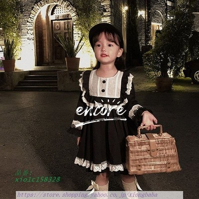 韓国子供服 ワンピース ドレス 長袖 黒 女の子 メイド ワンピース 子供服 可愛い レース ワンピース 結婚式 発表会 お洒落 キッズ きれいめ 舞 通販 Lineポイント最大get Lineショッピング
