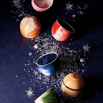 日本PLANET2U行星陶瓷對杯禮盒創意不倒翁咖啡杯美濃燒創意禮物