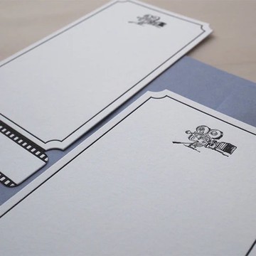 電影攝影機票 - 活版印刷便條卡片