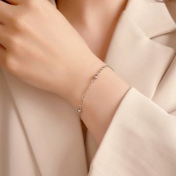 [鈦鋼.手鍊] 經典款 間隔圓珠手鍊(金色/銀色/玫瑰金色)【UME】洗澡可戴 鈦鋼手鍊/鍍18K金