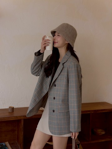 復古千鳥格紋西外