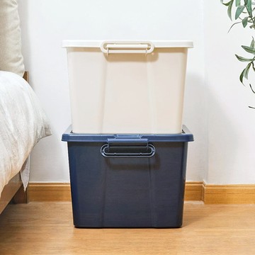 ROX系列極簡風滑輪整理箱-40L-3入-多色可選 海軍藍