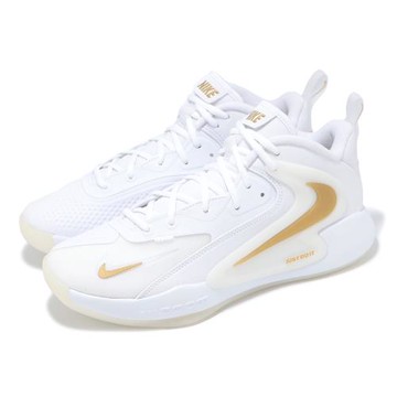 Nike 排球鞋 Zoom Hyperset 2 男鞋 白 金 緩震 羽排鞋 室內運動 FQ7070-104