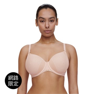 【Chantelle】Pure Lace_深V Spacer T-Shirt Bra_B-D(18IN3_01N粉膚色)