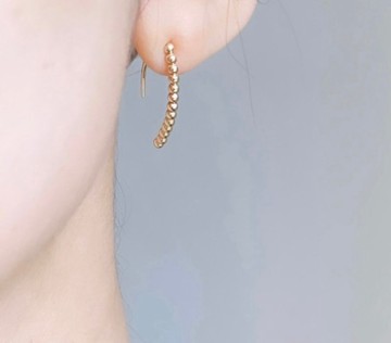 14kgf 迷你金球 船形垂墜耳環 Hook earrings