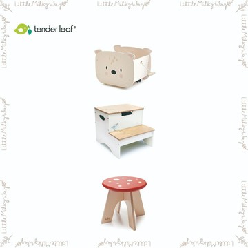 【LMW親子選品】🌿美國 Tender Leaf  - 森林小鳥置物梯  蘑菇圓凳 北歐雪熊手拉置物車🌿木質玩具