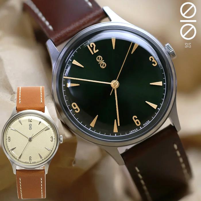 SIS シス 日本製 腕時計 ウォッチ 革ベルト レザー 36mm
