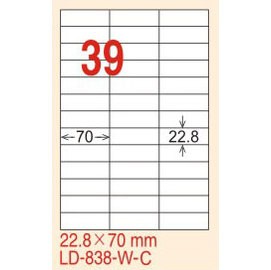 【龍德】LD-838(直角) 平光防水高解析噴墨標籤 22.8x70mm 20大張/包【APP滿額下單4%點數(單一帳號最高1000點)】7/31止