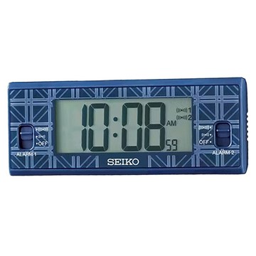 Seiko 精工 時鐘 QHL099L 藍色 數位顯示 雙重鬧鈴 輕巧方便