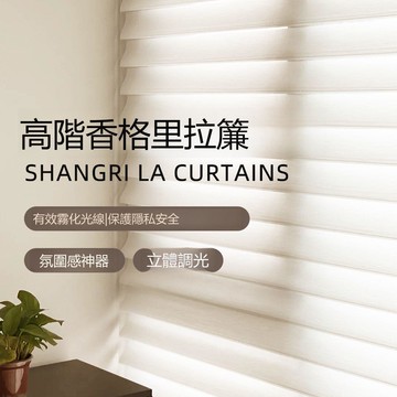 【台灣公司 可打統編】香格里拉窗簾電動柔紗簾臥室全遮光遮陽簾免打孔陽臺遮擋卷簾百葉 y8181