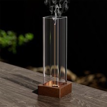 台現免運🔥香熏爐 線香座 線香 倒掛 香插 香器 創意線香座 檀香爐 方形玻璃接灰器 家居擺件線香插 陶線香座 香座薰香