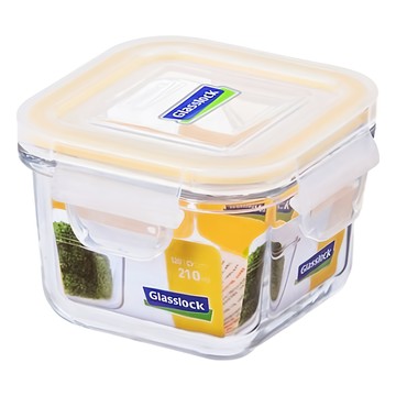 Glasslock 方形強化玻璃微波保鮮盒 210ml  透明  1個