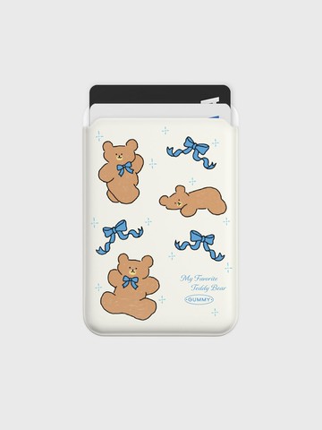 Ribbon Teddy MagSafe Card Slot Tech Accessories [Blue]