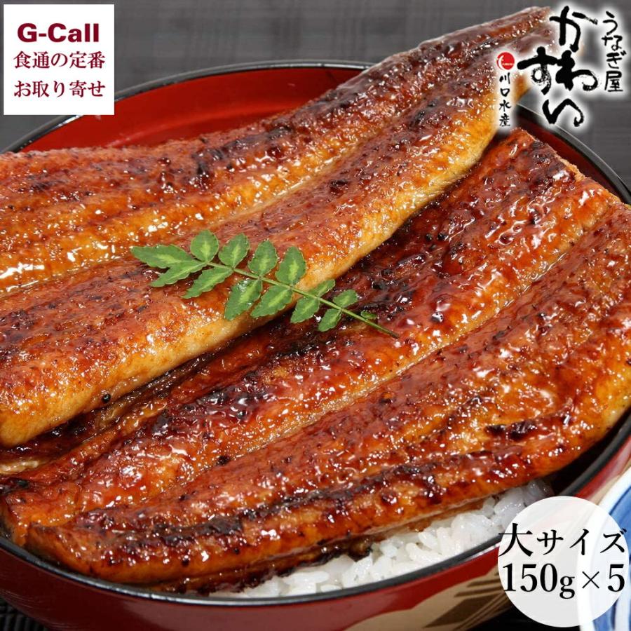 うなぎ 国産 うなぎ屋かわすい 蒲焼 大サイズ 150g 5本 送料無料 和歌山 御中元 うなぎの蒲焼 御中元