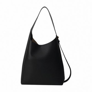 TORY BURCH  Romy Hobo 荔枝紋肩背包(黑色)中款